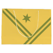 Gold Green Diagonal Stripes Star Modern Graphic Groot Cadeauzakje (Achterkant)