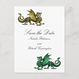 Gold Green Dragon bewaart het Briefkaart Datum