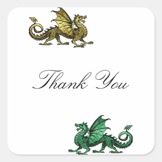 Gold Green Dragon Hartelijk dank, Stickers (Voorkant)