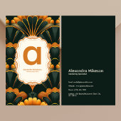 Gold Green Elegant Art Deco Professional Visitekaartje