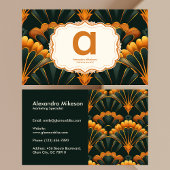 Gold Green Elegant Art Deco Professional Visitekaartje