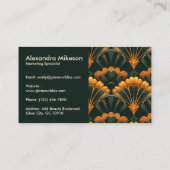 Gold Green Elegant Art Deco Professional Visitekaartje (Achterkant)