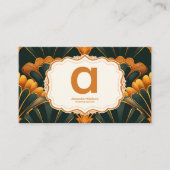 Gold Green Elegant Art Deco Professional Visitekaartje (Voorkant)