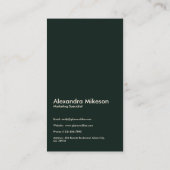 Gold Green Elegant Art Deco Professional Visitekaartje (Achterkant)