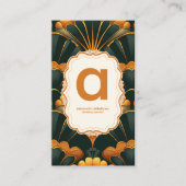 Gold Green Elegant Art Deco Professional Visitekaartje (Voorkant)