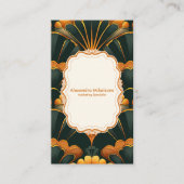 Gold Green Elegant Art Deco Professional Visitekaartje (Voorkant)