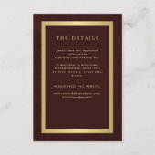Gold green elegant wedding guest information informatiekaartje (Voorkant)