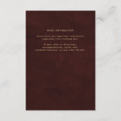 Gold green elegant wedding guest information informatiekaartje (Achterkant)