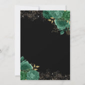 Gold Green Emerald Stiletto Heel Floral Birthday Kaart (Achterkant)