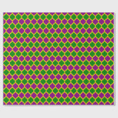Gold Green en Paarse Mardi Gras Quatrefoil Cadeaupapier (Vlak)