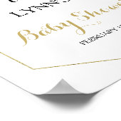 Gold & Green Eucalyptus Baby shower Welkom Poster (Hoek)