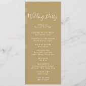 Gold Green Eucalyptus Calligraphy Wedding Programm Programmakaart (Achterkant)