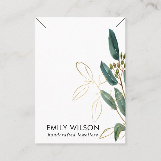 GOLD GREEN EUCALYPTUS FAUNA KETTING BAND DISPLAY VISITEKAARTJE (Voorkant)