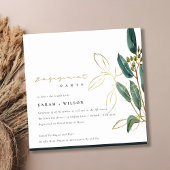 GOLD GREEN EUCALYPTUS FOLIAGE ENEGAGE INVITE BEDANKKAART