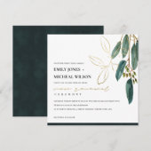 GOLD GREEN EUCALYPTUS FOLIAGE VOW RENEWAL INVITE BEDANKKAART (Voorkant / Achterkant)
