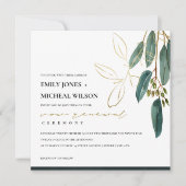 GOLD GREEN EUCALYPTUS FOLIAGE VOW RENEWAL INVITE BEDANKKAART (Voorkant)