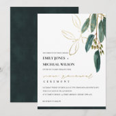 GOLD GREEN EUCALYPTUS FOLIAGE VOW RENEWAL INVITE BEDANKKAART (Voorkant / Achterkant)