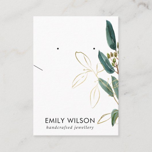 GOLD GREEN EUCALYPTUS-KETTING VOOR WEERGAVE  VISITEKAARTJE (Voorkant)