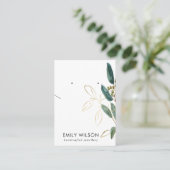 GOLD GREEN EUCALYPTUS-KETTING VOOR WEERGAVE  VISITEKAARTJE (Staand voorkant)