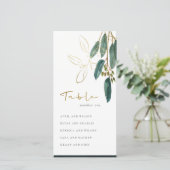 GOLD GREEN EUCALYPTUS-SITUATIE VAN HET KARTSCHEMA BEDANKKAART (Staand voorkant)