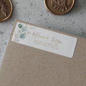 Gold Green Eucalyptus Weddenschap Etiket