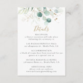 Gold Green Eucalyptus Weddenschap - Gegevens Informatiekaartje (Voorkant)