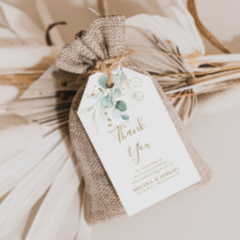 Gold Green Eucalyptus Weddenschap Hartelijk dank L Cadeaulabel