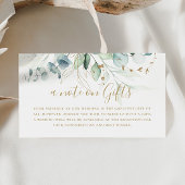 Gold Green Eucalyptus Weddenschap Informatiekaartje