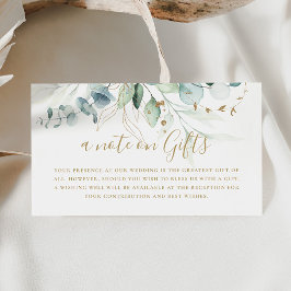 Gold Green Eucalyptus Weddenschap Informatiekaartje