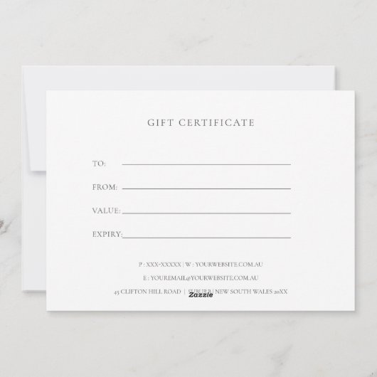 GOLD GREEN FAUNA WREATH GIFT CERTIFICATE CARD FEESTDAGENKAART (Achterkant)