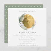 Gold Green Floral — schoeisel met grote paren nodi Bedankkaart (Voorkant / Achterkant)