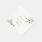 Gold Green Foliage Baby shower Napkins Servet (Hoek)