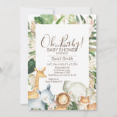 Gold Green Foliage Boho Safari Baby shower Kaart (Voorkant)