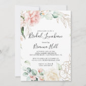 Gold Green Foliage Bridal Luncheon Vrijgezellenfee Kaart (Voorkant)