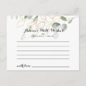 Gold Green Foliage Calligraphy Weddenvice Card Briefkaart (Voorkant)