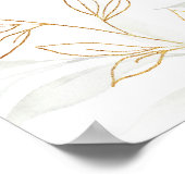 Gold Green Foliage Engagement Party Welkomstbord Poster (Hoek)