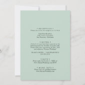 Gold Green Foliage Floral Front & Back Wedding Kaart (Achterkant)