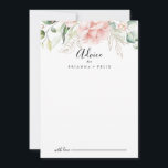 Gold Green Foliage Floral Wedding Advieskaart<br><div class="desc">Deze gouden groene blaadkaart voor bloemperse bruiloft is perfect voor een moderne bruiloft. Het ontwerp is voorzien van met de hand getrokken gouden en groene botanische bladeren met roze, blozen en witte bloemen, die de natuurlijke schoonheid inspireren. Deze kaarten zijn perfect voor een bruiloft, vrijgezellenfeest, baby shower, graduatiedag en nog...</div>