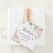 Gold Green Foliage Floral Wedding Bedankjes Labels (In situ)