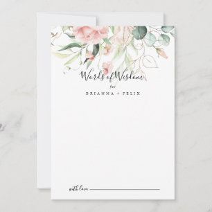 Gold Green Foliage Floral Wedding Words of Wisdom Advieskaart