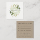 GOLD GREEN FOLIAGE INITIAAL WREATH GIFT CERTIFICAA VIERKANTE VISITEKAARTJE (Voorkant / Achterkant)