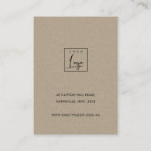 GOLD GREEN FOLIAGE MONOGRAM EARRING DISPLAY LOGO VISITEKAARTJE (Achterkant)
