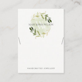 GOLD GREEN FOLIAGE MONOGRAM KETTING DISPLAY LOGO VISITEKAARTJE