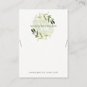 GOLD GREEN FOLIAGE MONOGRAM KETTING LOGO VISITEKAARTJE