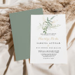 Gold Green Foliage Nuestra Boda Wedding Kaart<br><div class="desc">Deze gouden groene blaadbodbruine bruinkoolvis-uitnodiging is perfect voor een rustige bruiloft. Dit artistieke ontwerp kenmerkt handgetekende waterverf goud en groene bladeren,  inspirerend natuurschoon.</div>