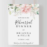 Gold Green Foliage Rehearings Dinner Welcome Sign Poster<br><div class="desc">Dit gouden groene foliage repetitie-welkomstbord is perfect voor een moderne trouwrepetitie. Het ontwerp is voorzien van met de hand getrokken gouden en groene botanische bladeren met roze,  blozen en witte bloemen,  die de natuurlijke schoonheid inspireren.</div>
