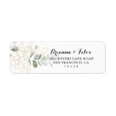 Gold Green Foliage Return-adreslabel Etiket (Voorkant)