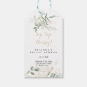 Gold Green Foliage Sip Sip Hooray Vrijgezellenfees Cadeaulabel (Voorkant)