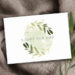 Gold Green Foliage-Waterverf Cadeaubon Kaart<br><div class="desc">Als u nog meer aanpassingen nodig hebt,  kunt u mij op yellowfebstudio@gmail.com vrij klikken.</div>