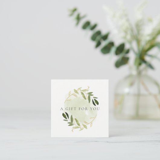 GOLD GREEN FOLIAGE WATERVERF GIFT CERTIFICAAT (Staand voorkant)